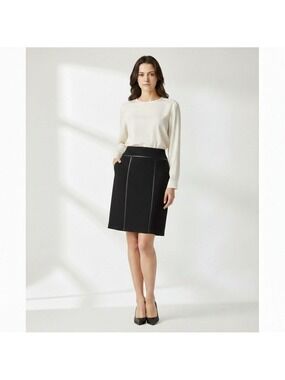 Phillipe Adec 100% Wool 100%  Silk Skirt